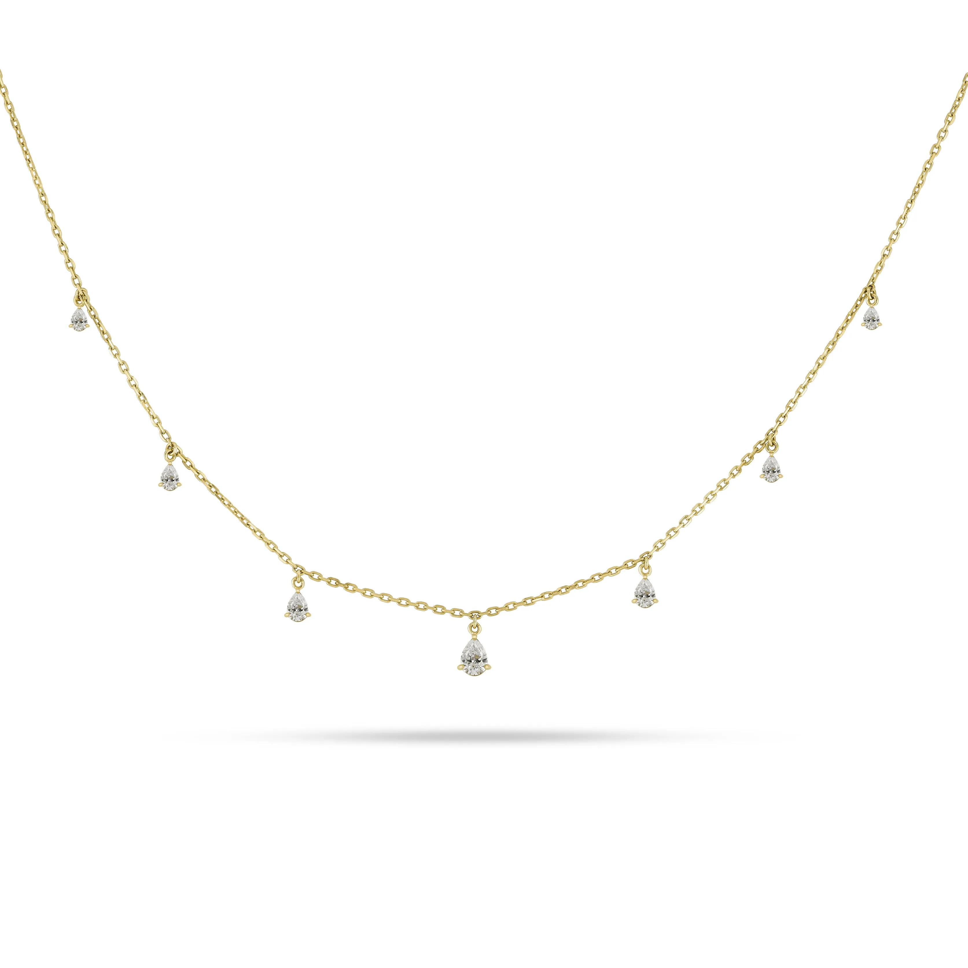 Dangling Pear Drops Diamond Choker