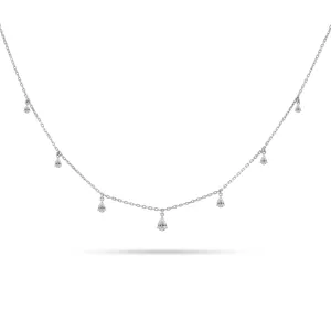 Dangling Pear Drops Diamond Choker