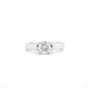 Diamond Solitaire Ring White Gold R029N