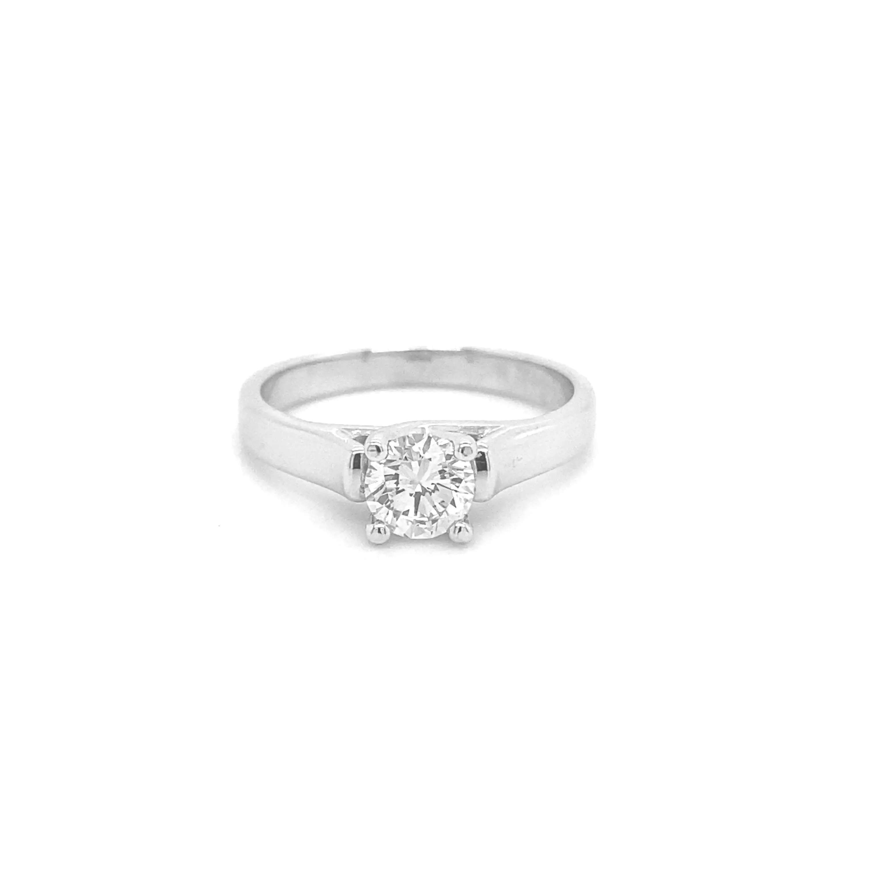 Diamond Solitaire Ring White Gold R029N