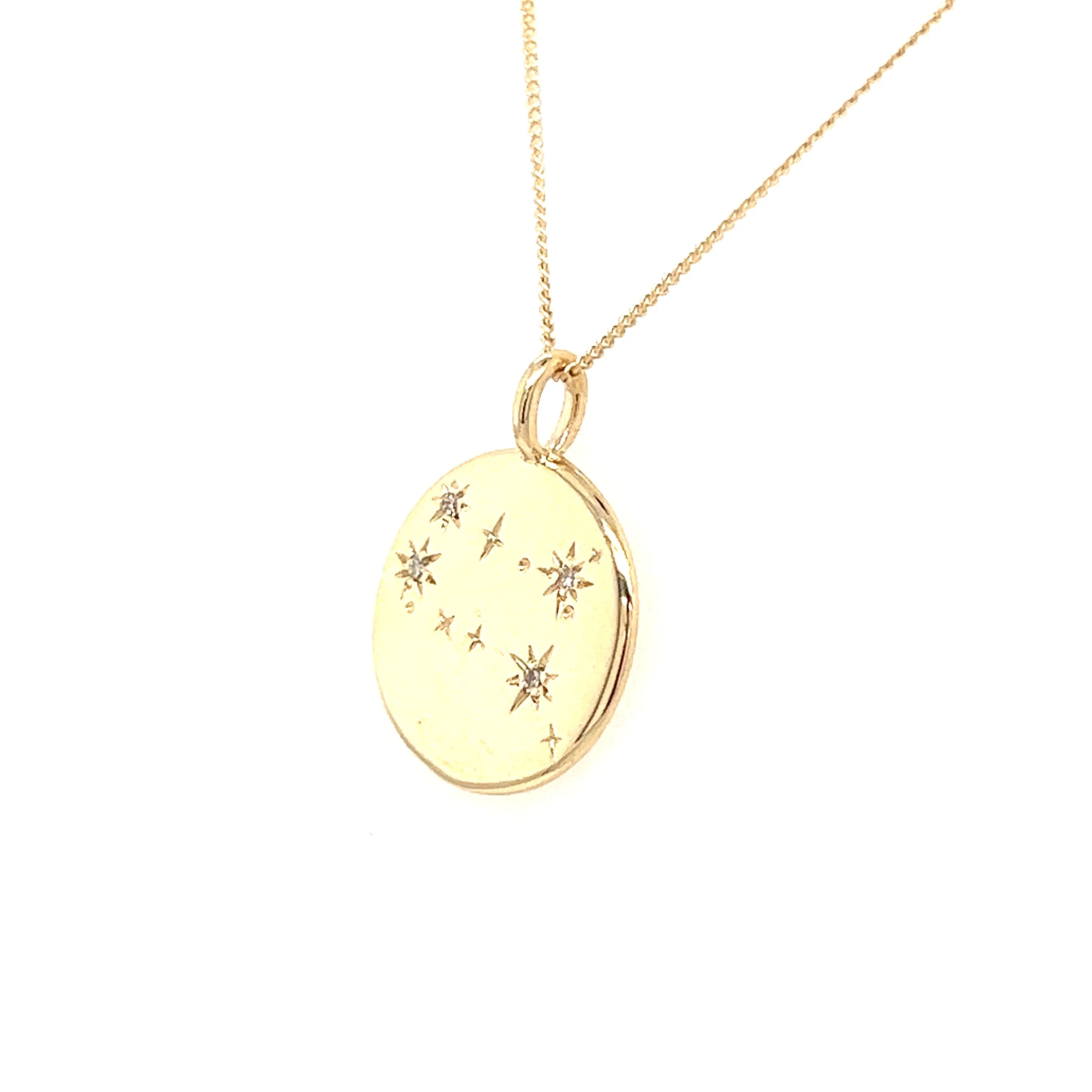 Diamond Star-sign 10kt Gold Pendant