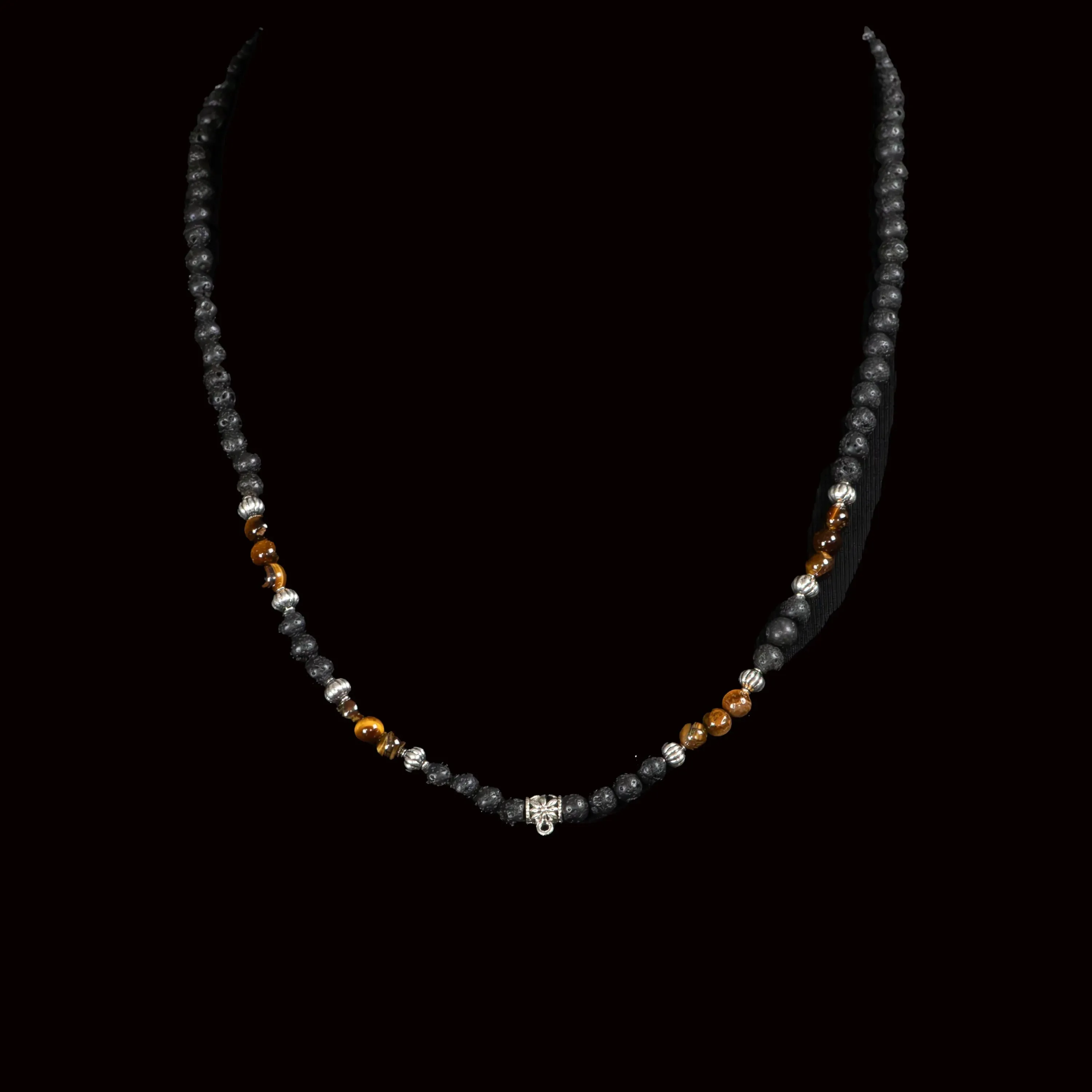 Doran Beaded Lava Rock Necklace