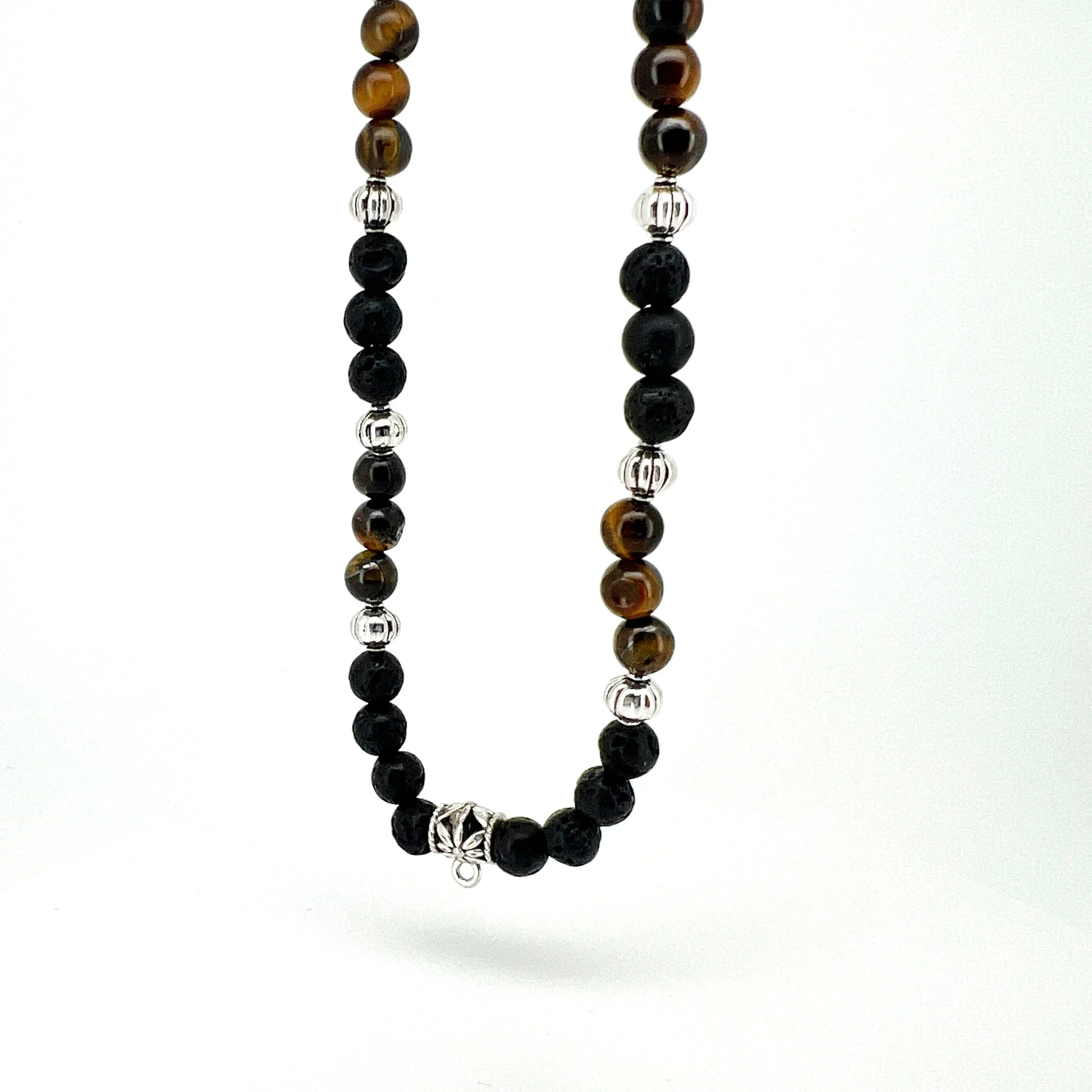 Doran Beaded Lava Rock Necklace