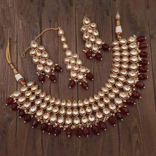 Drop Kundan Choker Necklace Set