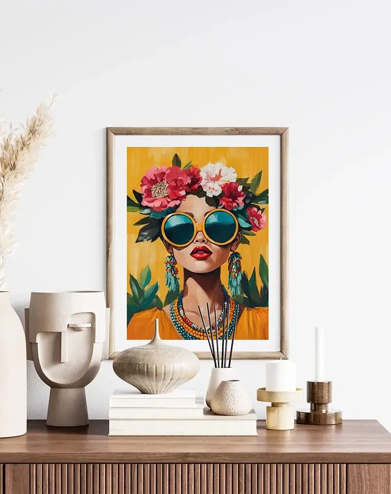 Floral Portrait Poster