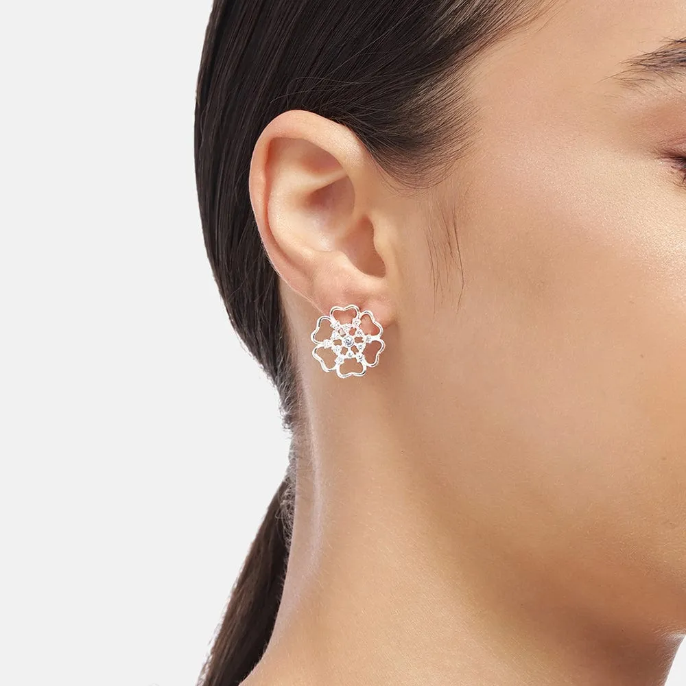 Floral Silver Studs