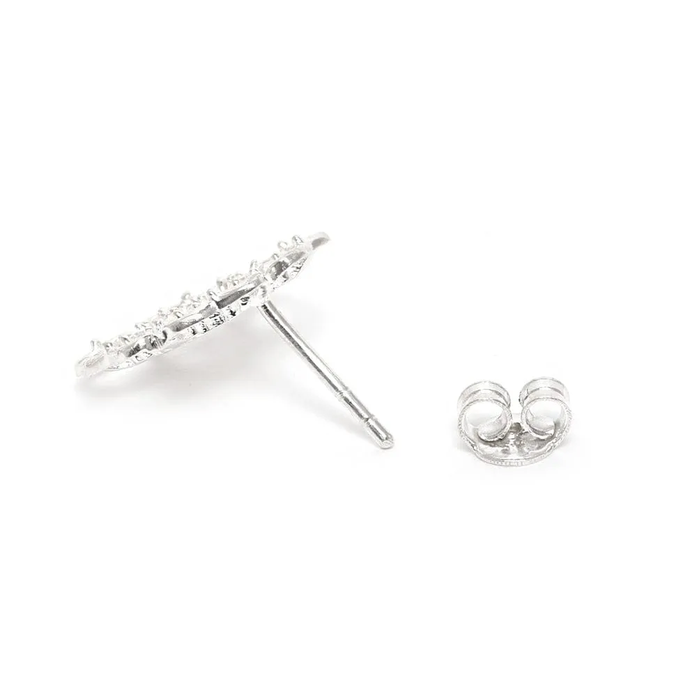 Floral Silver Studs