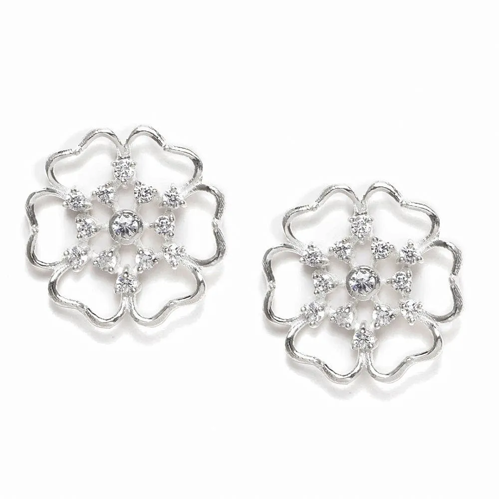 Floral Silver Studs