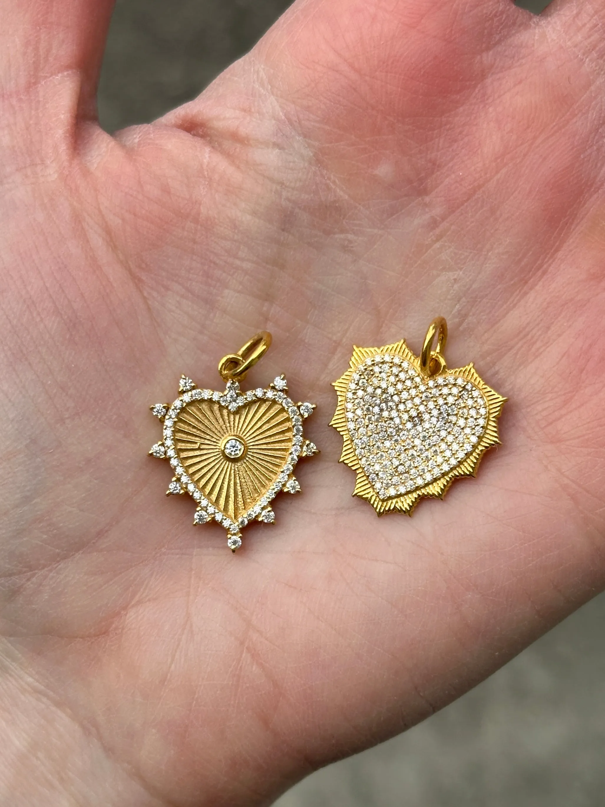 Fluted Pavè Diamond Pendants