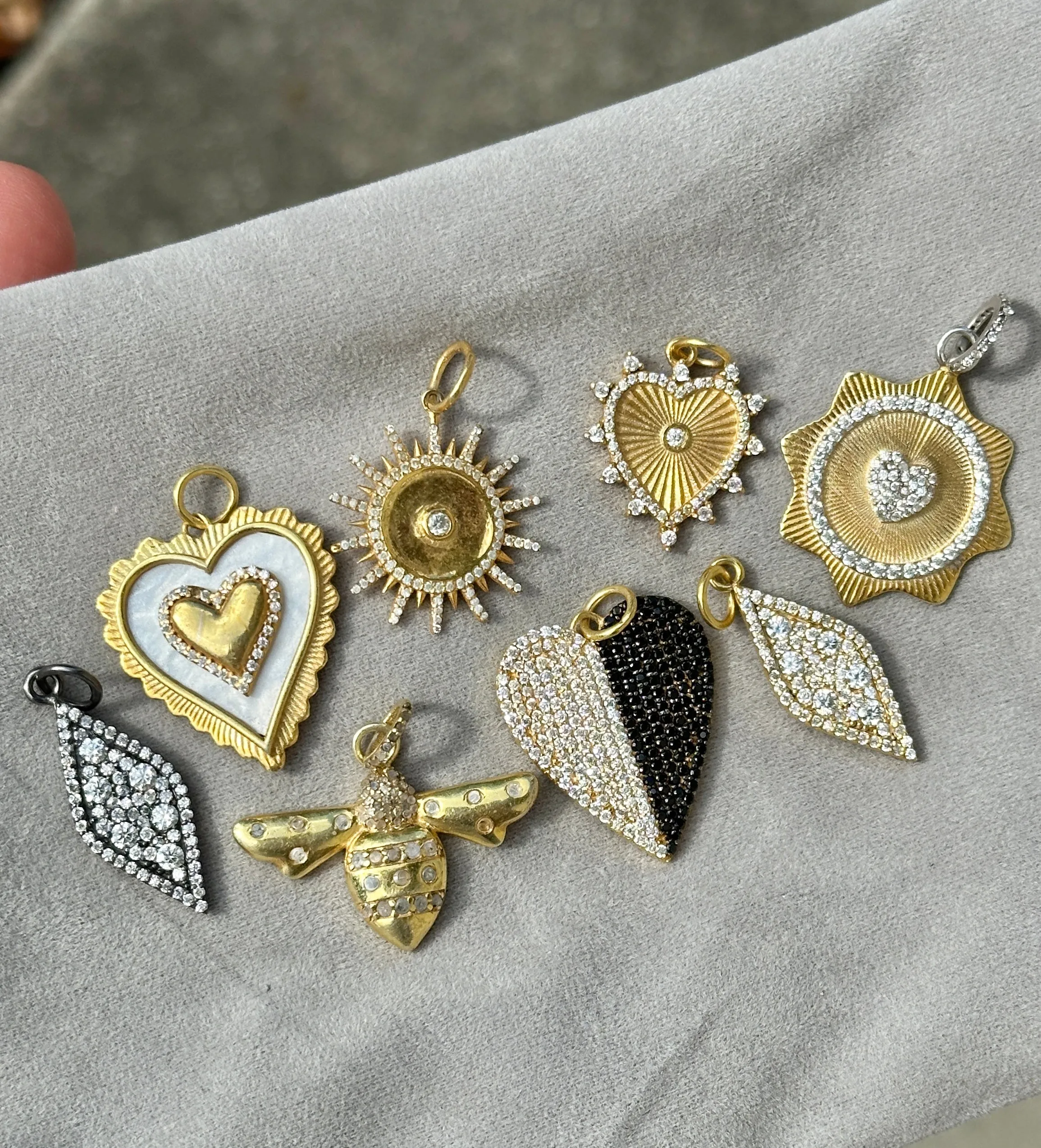 Fluted Pavè Diamond Pendants