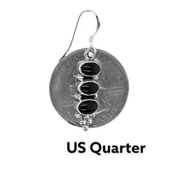 Genuine Black Onyx Earrings, 925 Sterling Silver, Native American USA Handmade, Sterling Silver, Nickel Free, French Hook