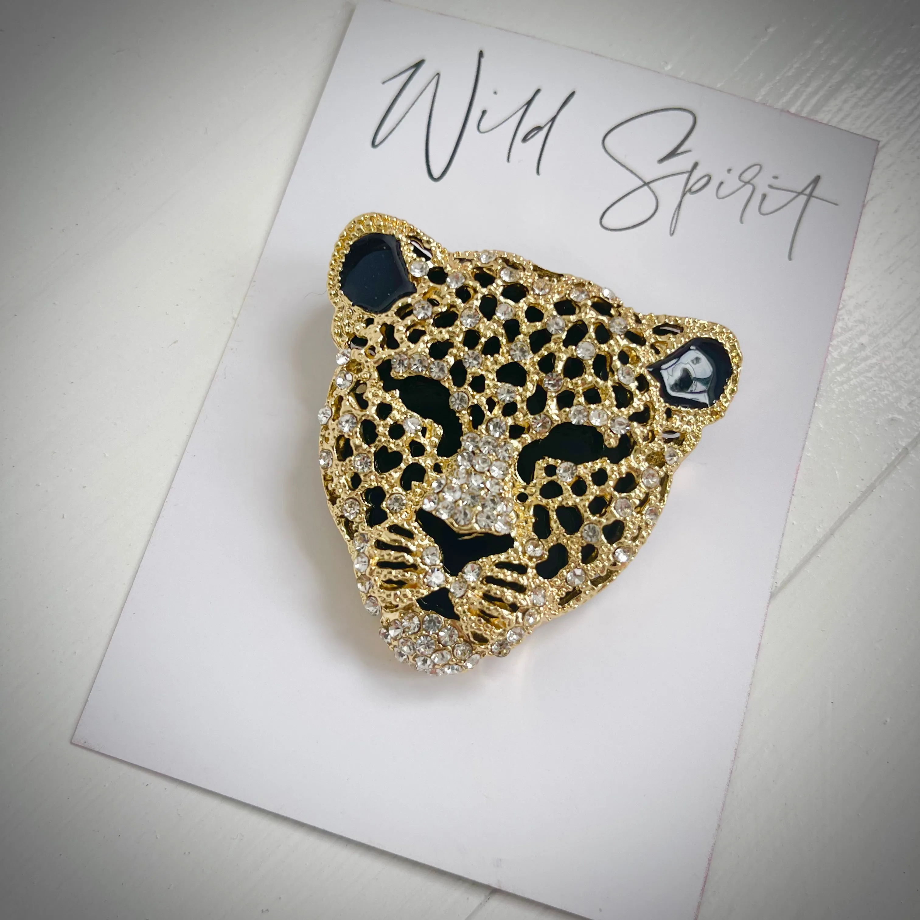 Gold Snow Leopard Brooch