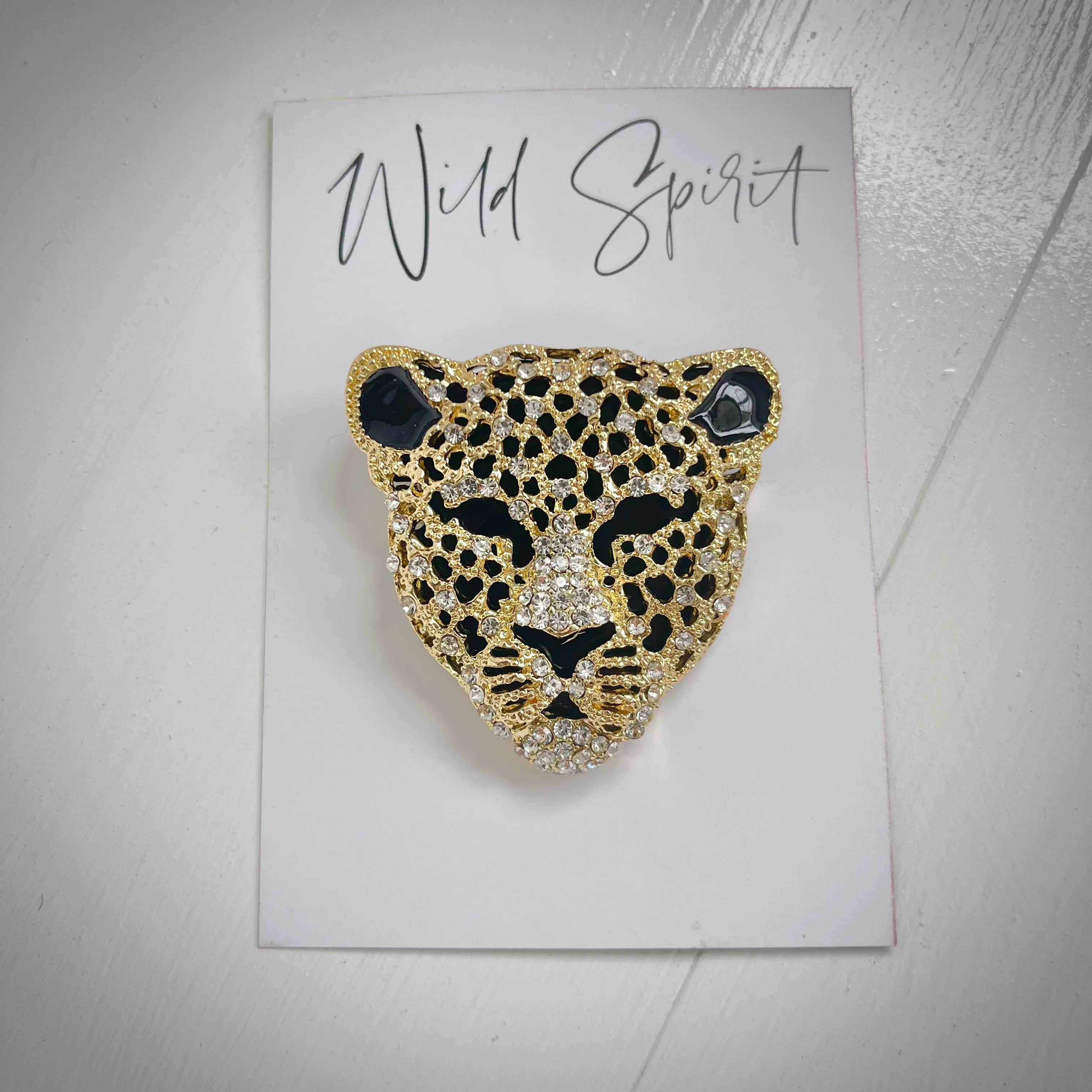 Gold Snow Leopard Brooch