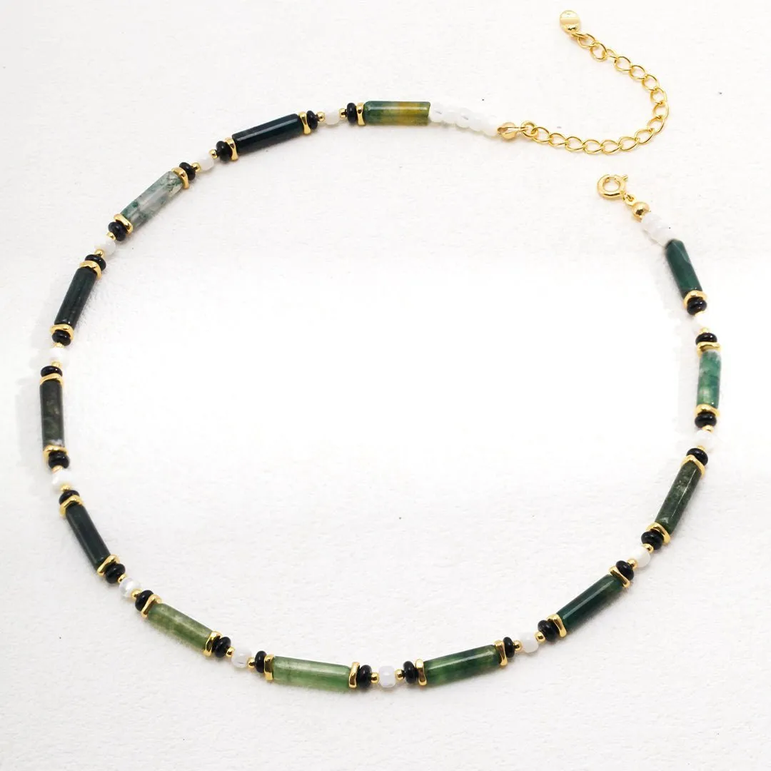 Green Mountain Green Water Gem Bead Necklace