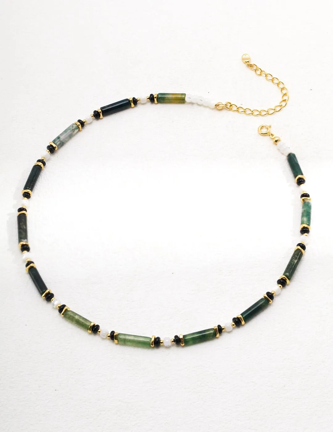 Green Mountain Green Water Gem Bead Necklace