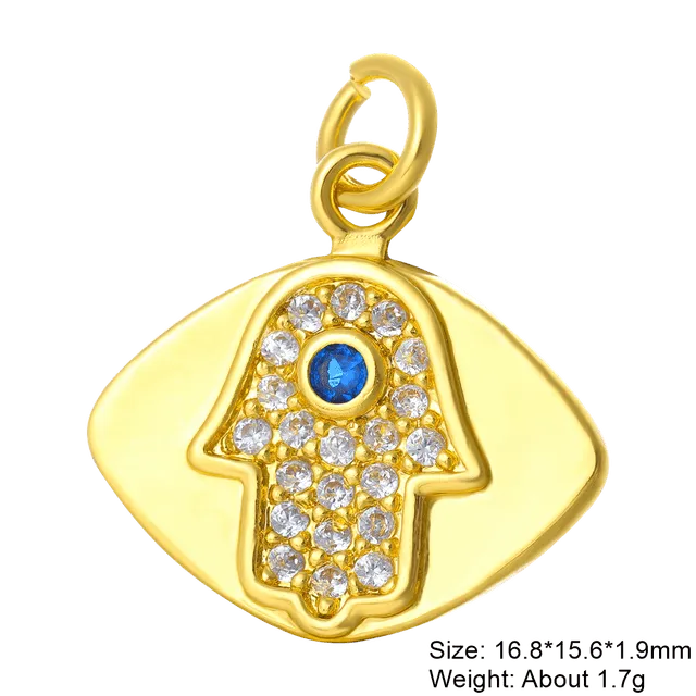 Handmade 18K Real Gold Plated Jewish Charms Pendants