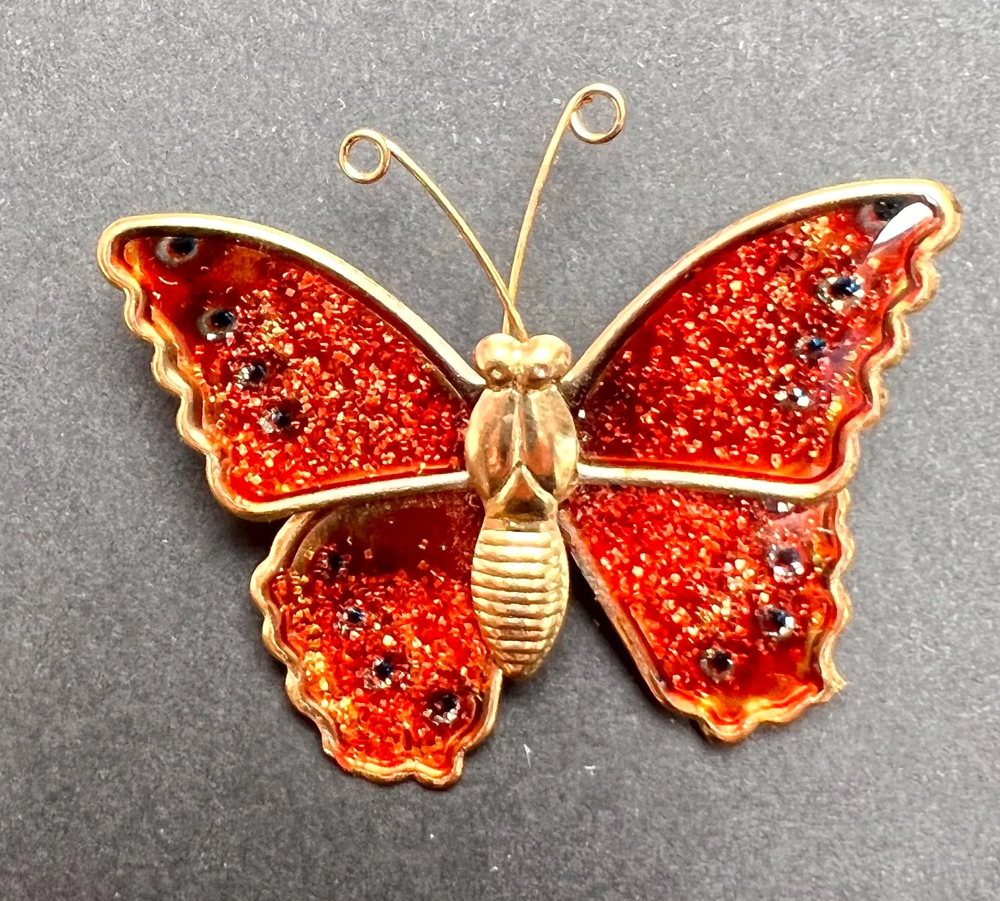 Happy 1970s Enamel Buterfly brooches