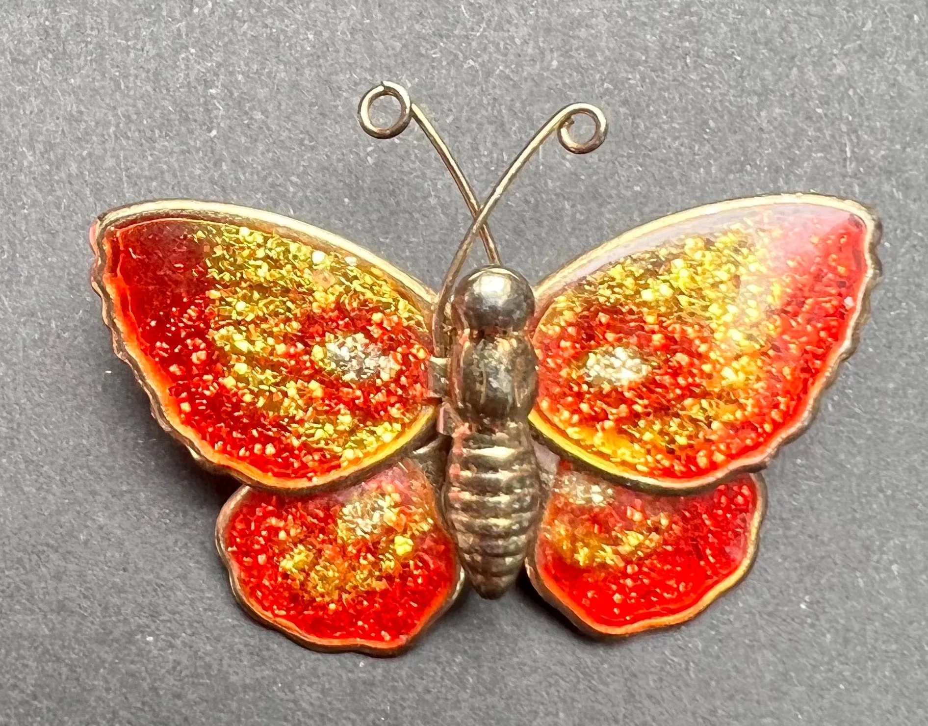 Happy 1970s Enamel Buterfly brooches