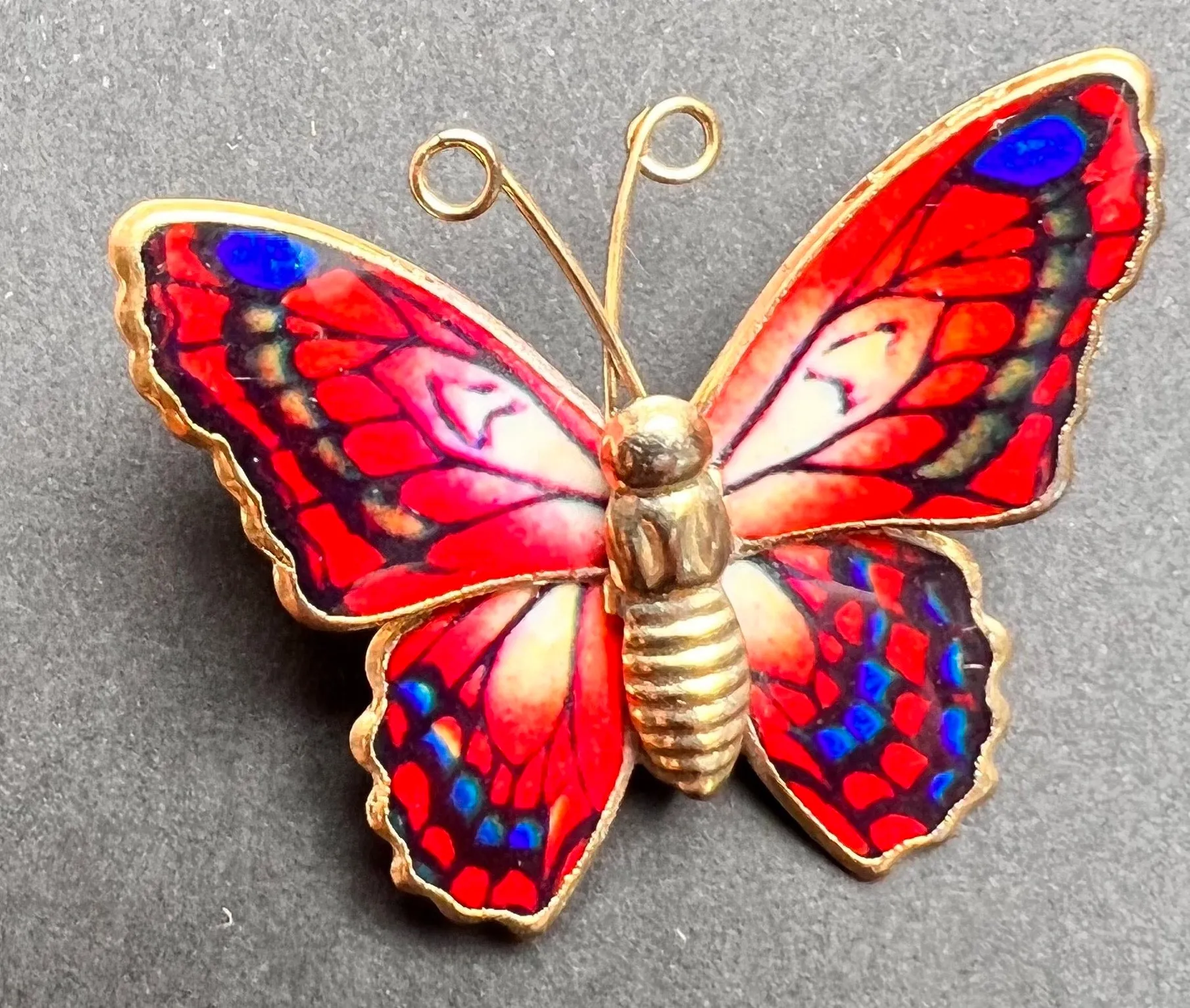 Happy 1970s Enamel Buterfly brooches