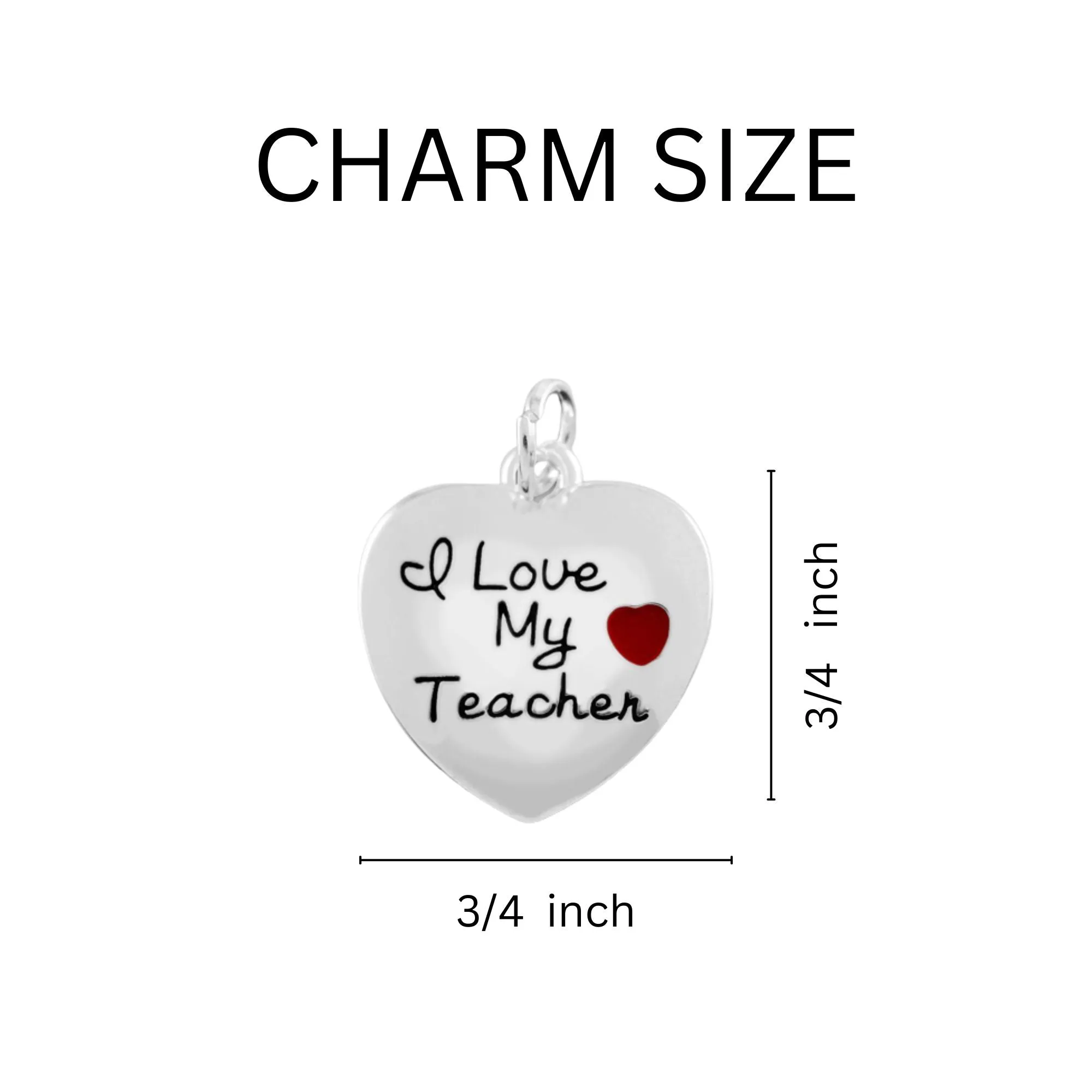 I Love My Teacher Chunky Charm Bracelets