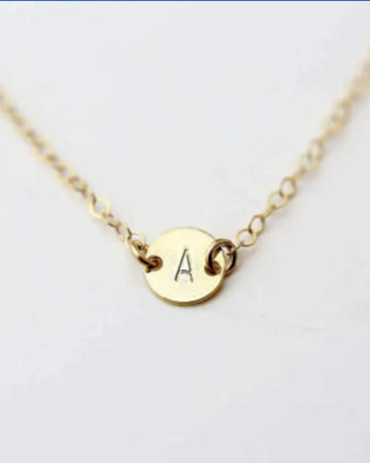 Initial coin choker necklace