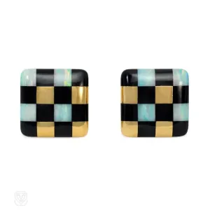 Inlaid opal and black jade earrings, Angela Cummings, Tiffany & Co.