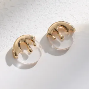 Irregular Liquid Metal Stud Earrings