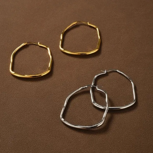 Japanese Style Minimalist Artistic Hoop Earrings