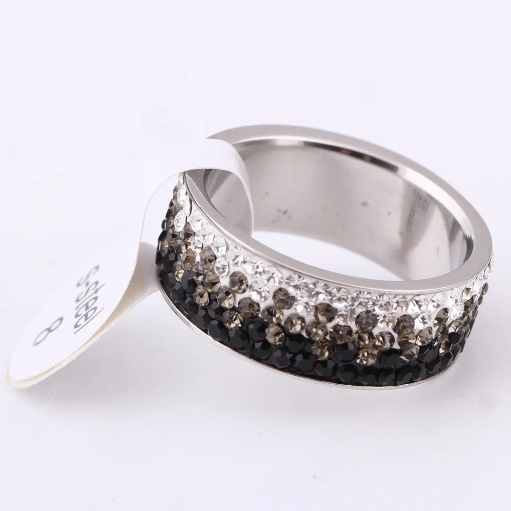 Jewelry Charms Rings For Women AAA Crystal Hot sale Elegant Stainless Steel Rings