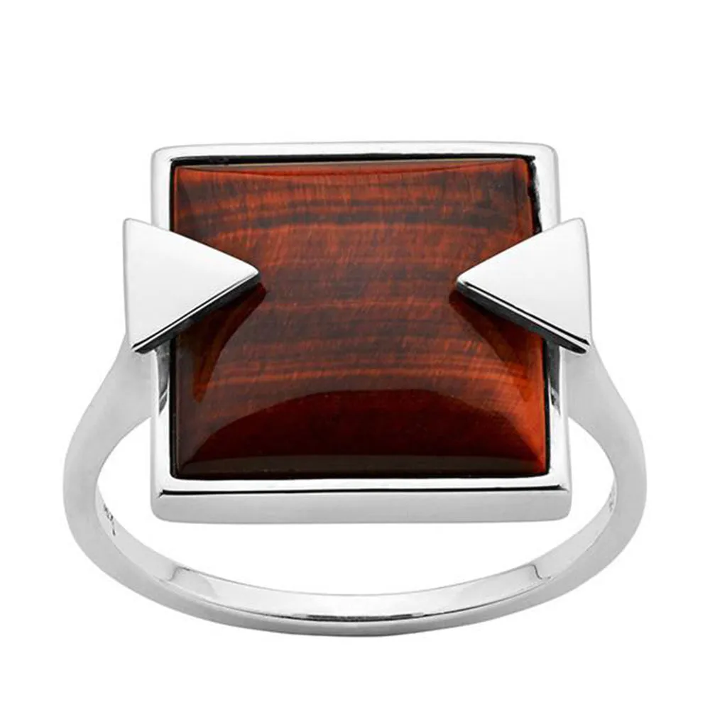 Karen Walker Tigers Eye Solar Flare Ring - Sterling Silver