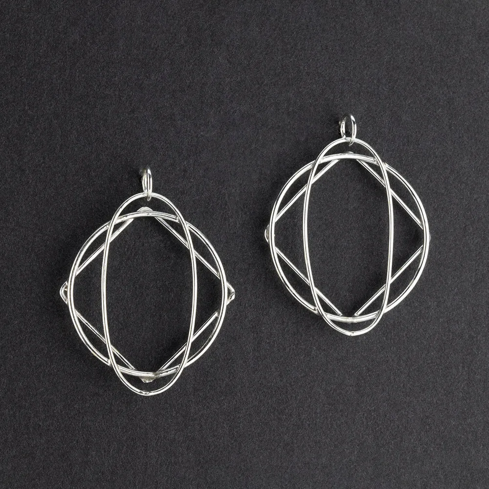 Large Sterling Silver Geometric Earrings