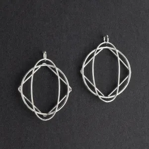 Large Sterling Silver Geometric Earrings