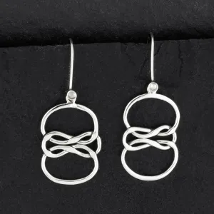 Large Sterling Silver Knot Drop Earrings