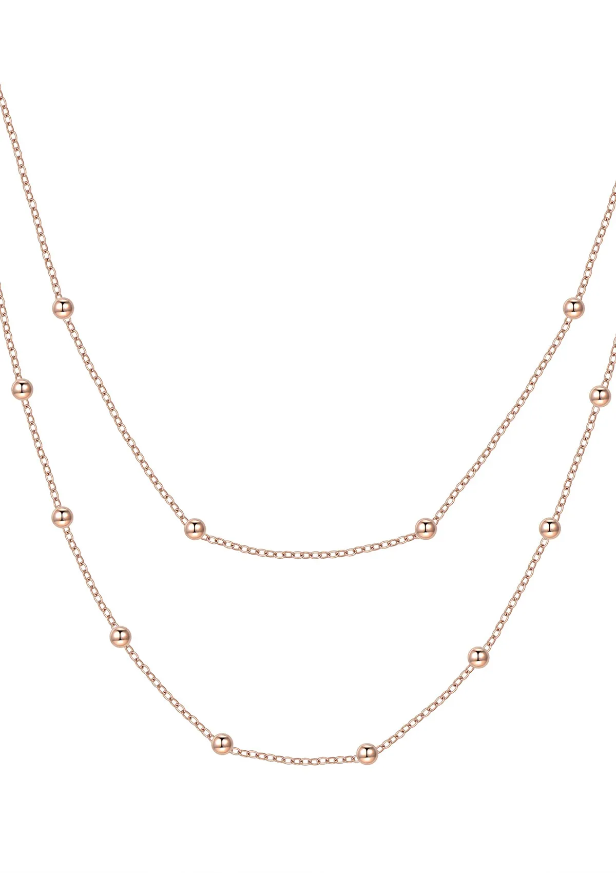 Layering Necklaces Stars and Moon in Rose Gold