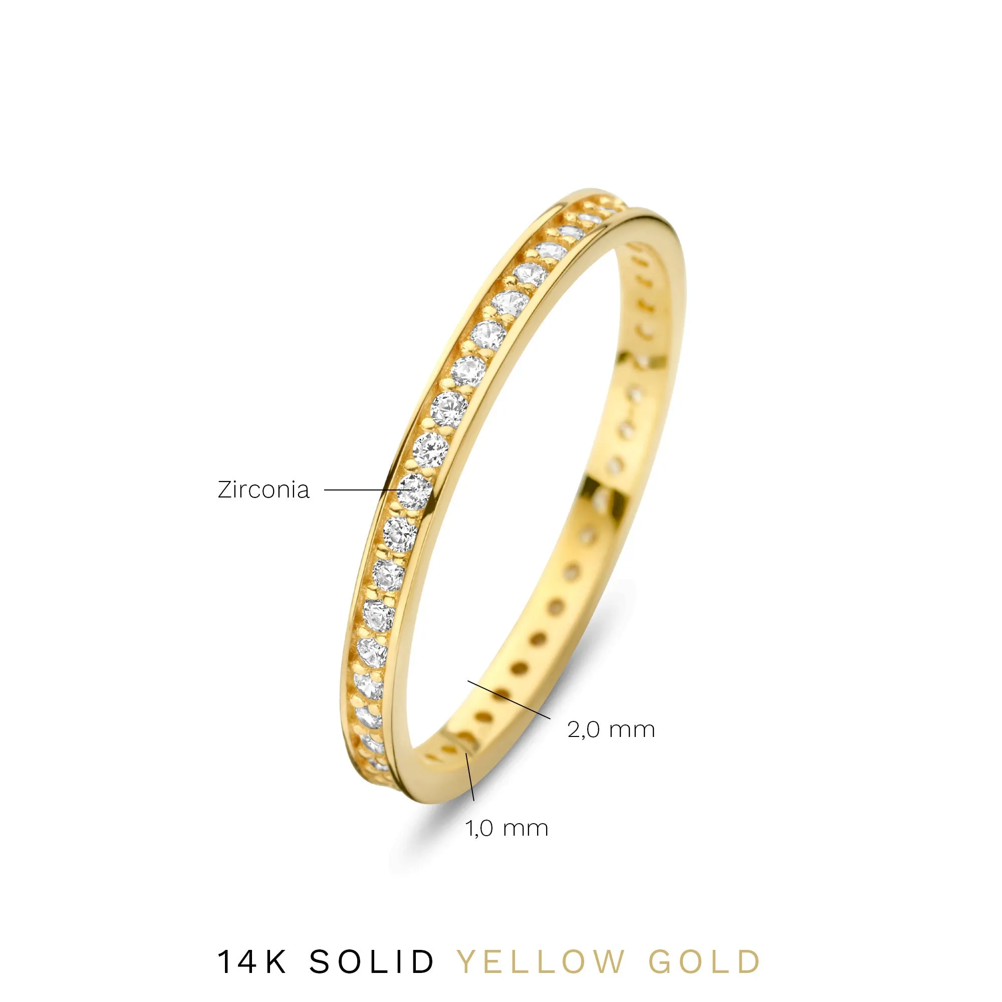 Le Marais Merle 14 karat gold ring with zirconia stones