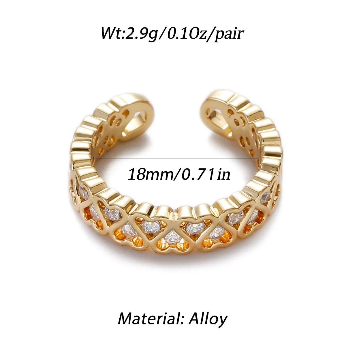 Luxury Love Shape Rings Letter Geometric Copper Rings For Women Gold Color CZ Ring Fashion Jewelry 2020