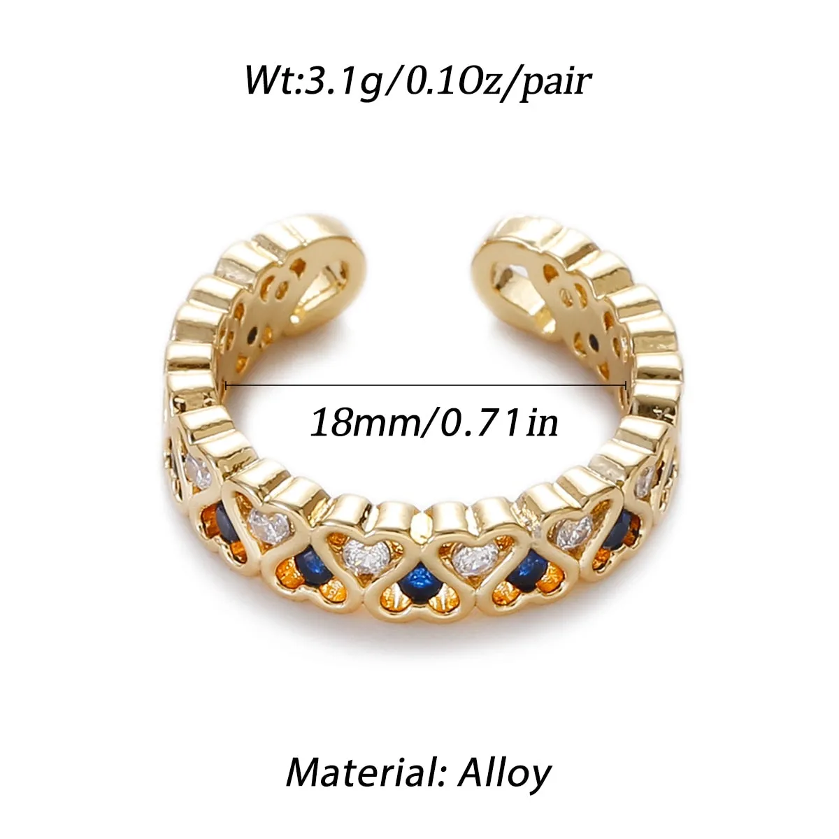 Luxury Love Shape Rings Letter Geometric Copper Rings For Women Gold Color CZ Ring Fashion Jewelry 2020