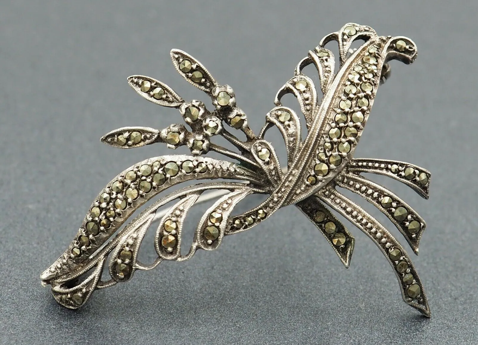 Marcasite Sterling Silver Bouquet Brooch