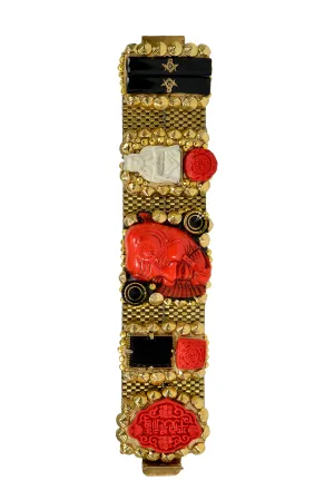 MINADEO LARGE RED NOH MASK BRACELET