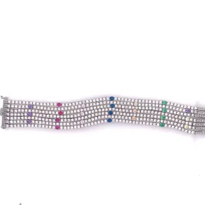 Multi Color Multi Strand Tennis Bracelet