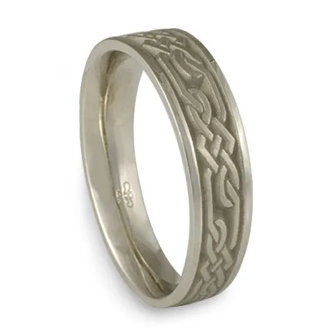 Narrow Lattice Wedding Ring in Palladium