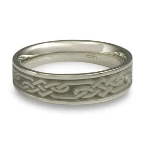 Narrow Lattice Wedding Ring in Palladium