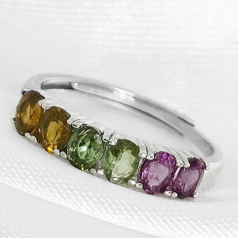 Natural Tourmaline Gemstone 925 Sterling Silver Ring