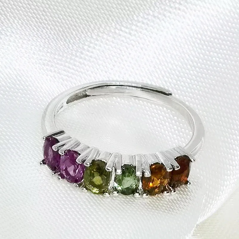 Natural Tourmaline Gemstone 925 Sterling Silver Ring