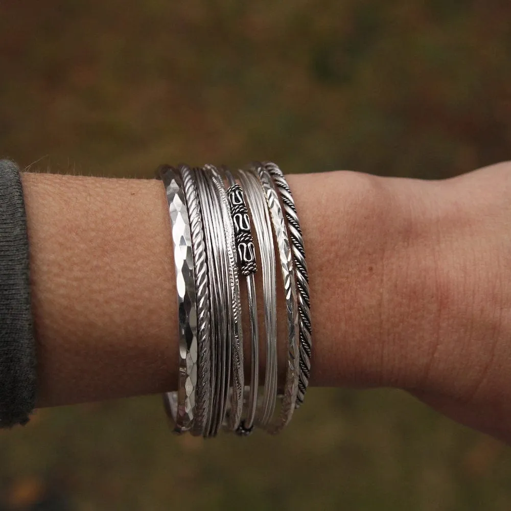 Oxidized Twisted Bangle