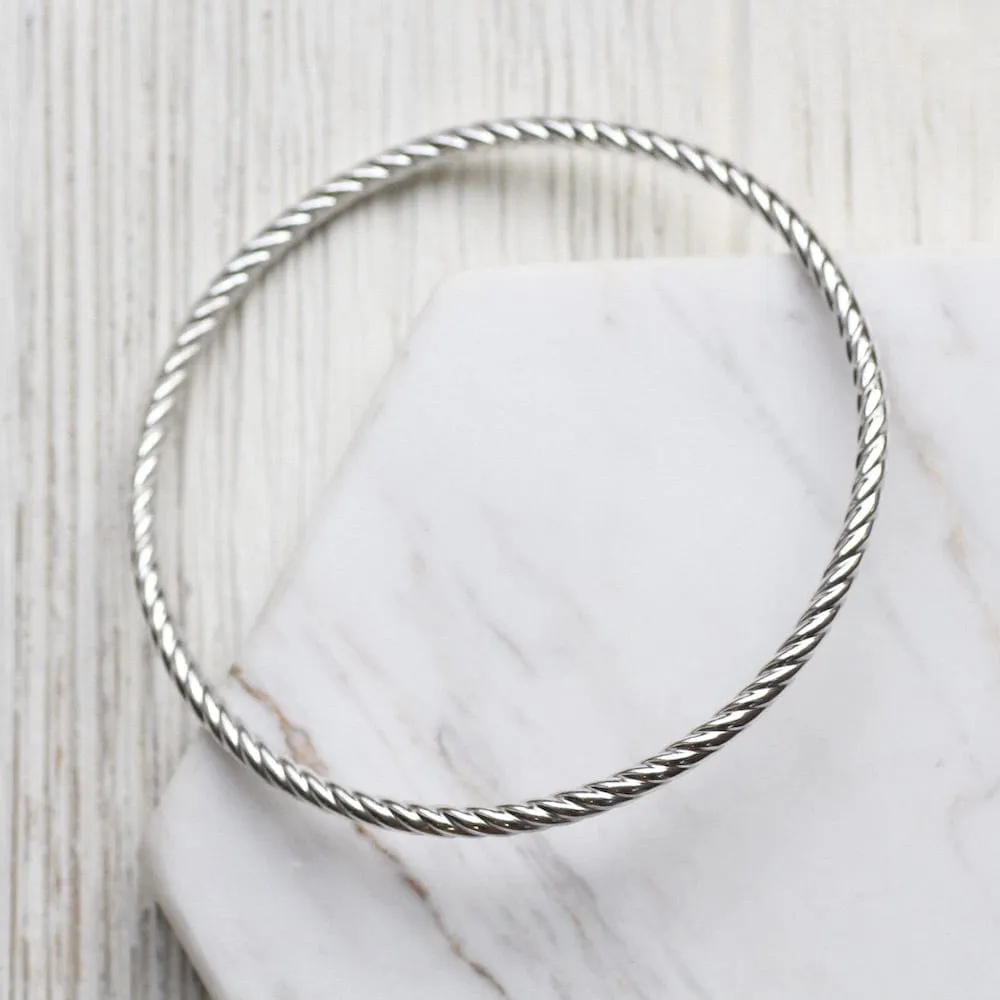 Oxidized Twisted Bangle