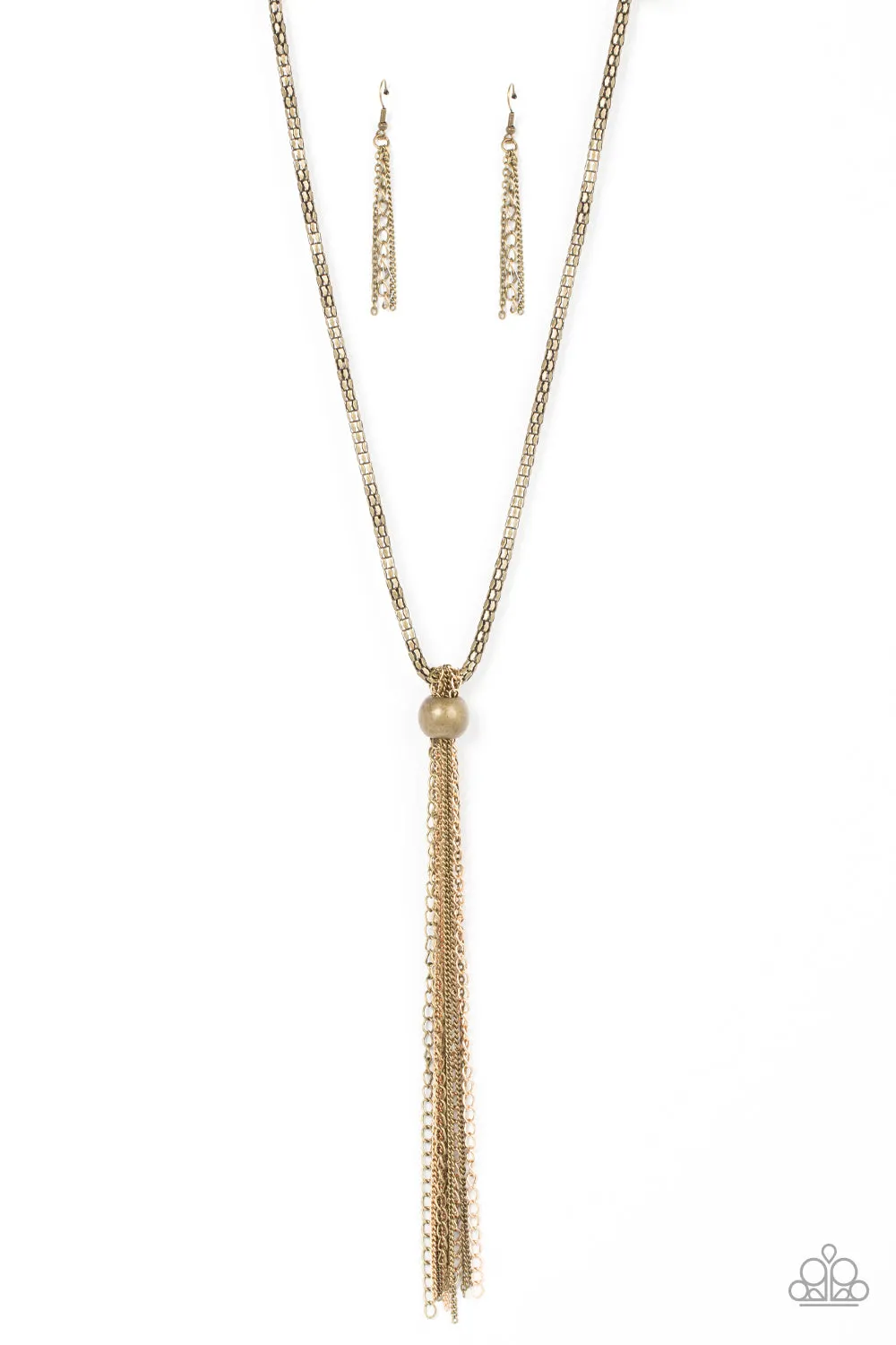 PAPARAZZI Metallic MESH-Up - Brass NECKLACES