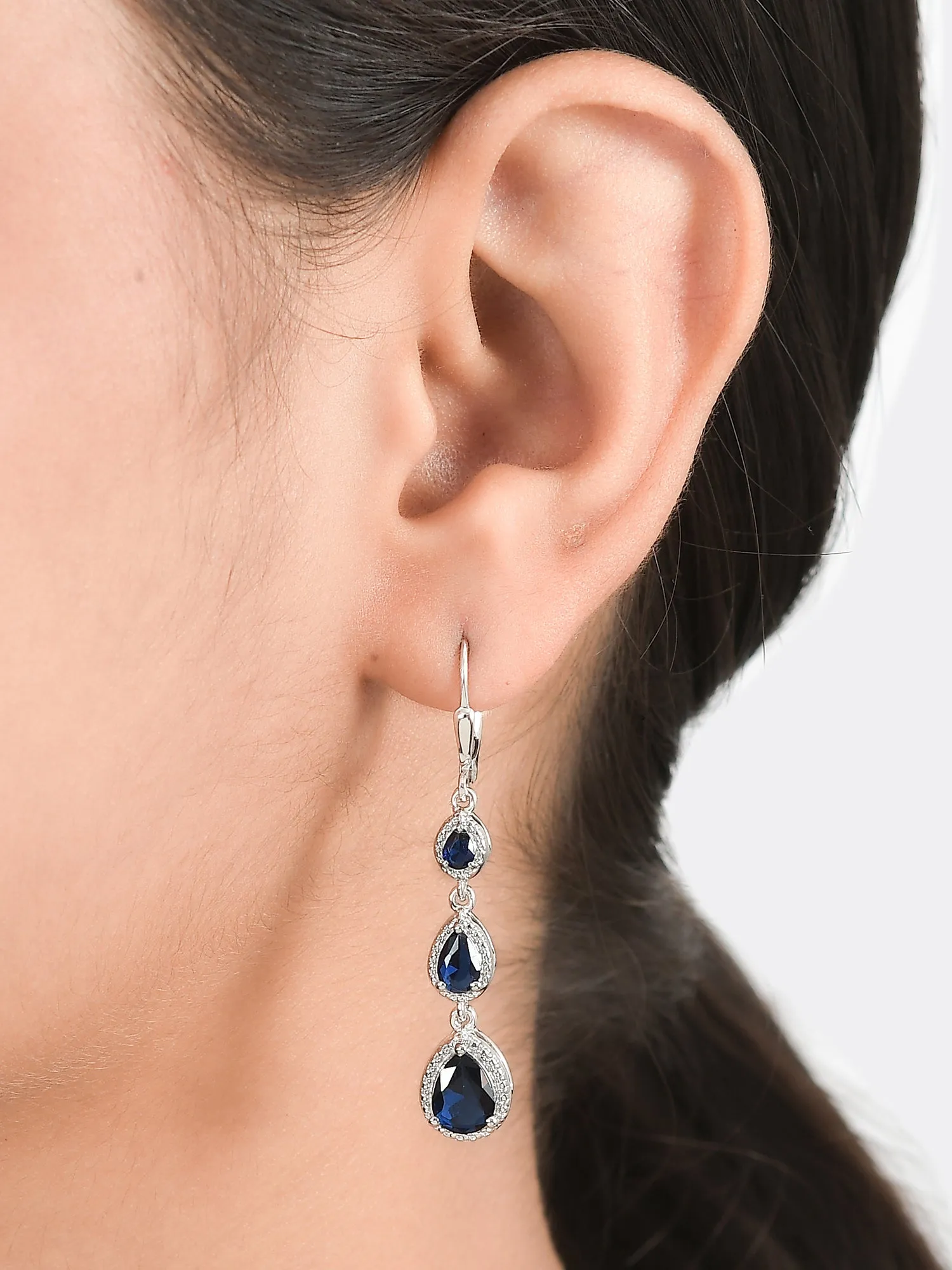 Pretty In Blue Long Earrings For Women