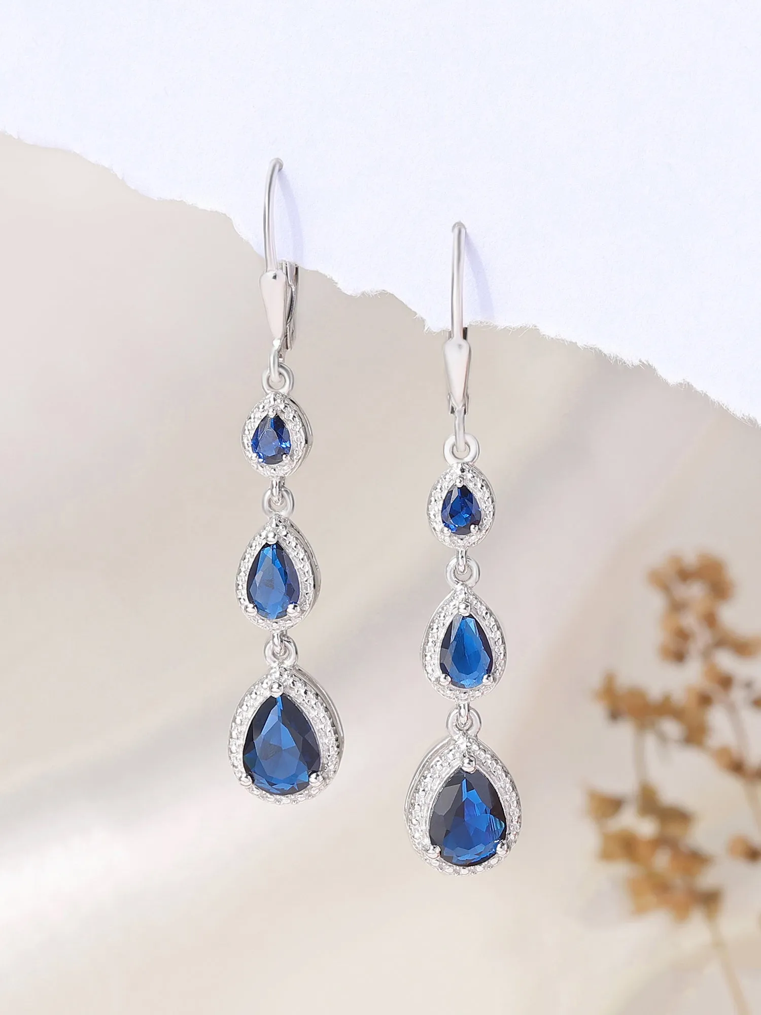 Pretty In Blue Long Earrings For Women