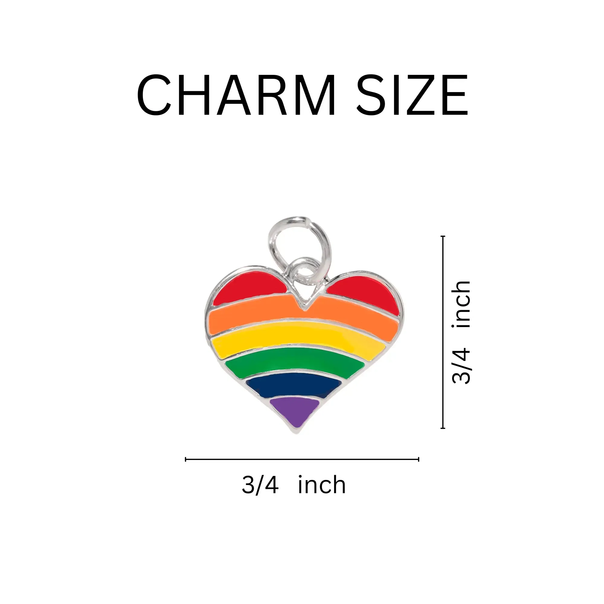 Rainbow Heart Charm Retractable Bracelets